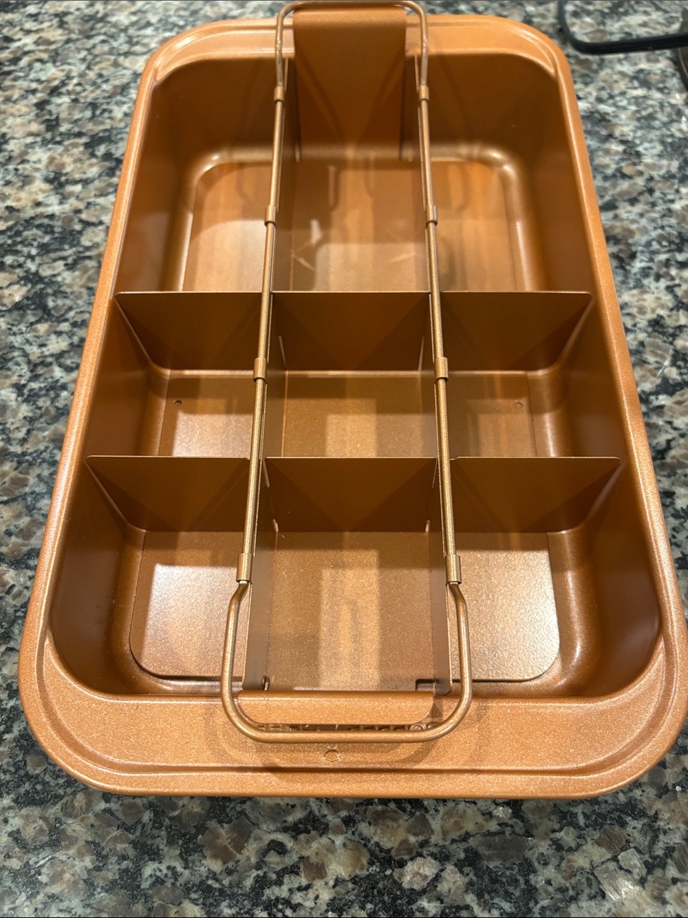 Copper Nonstick Muffin and Brownie Pan with Removable Divider